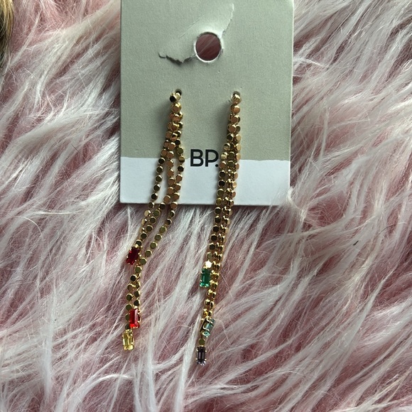 NWT BP Red/Green/Gold Drop Earrings from Nordstrom - Picture 3 of 4